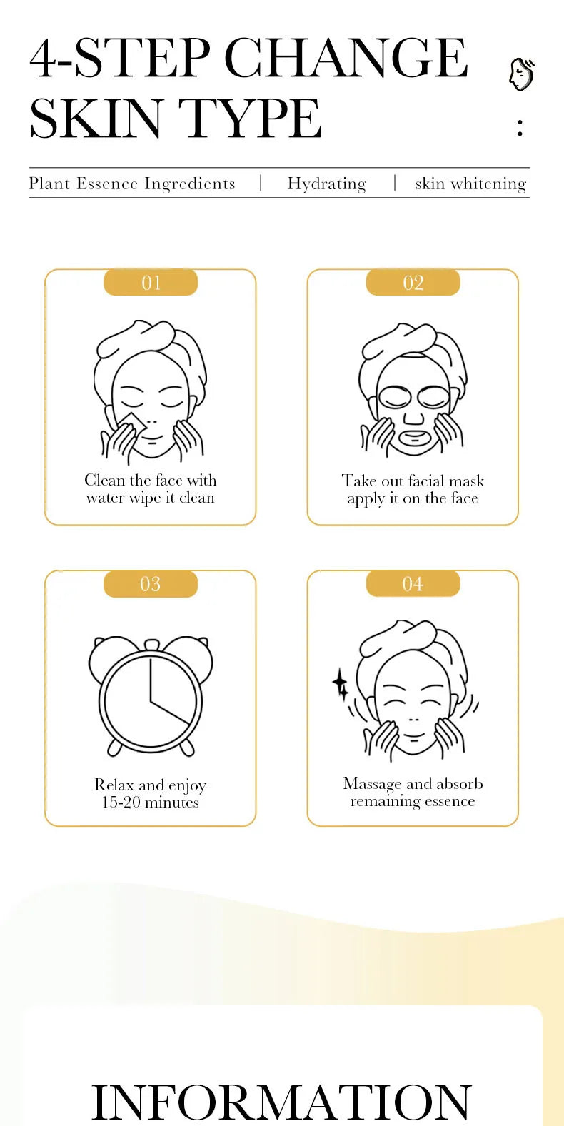 10 St. SADOER 24K Gold Vitamin C Hyaluronsäure Gesichtsmaske Feuchtigkeitsspendend Straffend Hydrierend Gesichtsmasken Hautpflegeprodukte