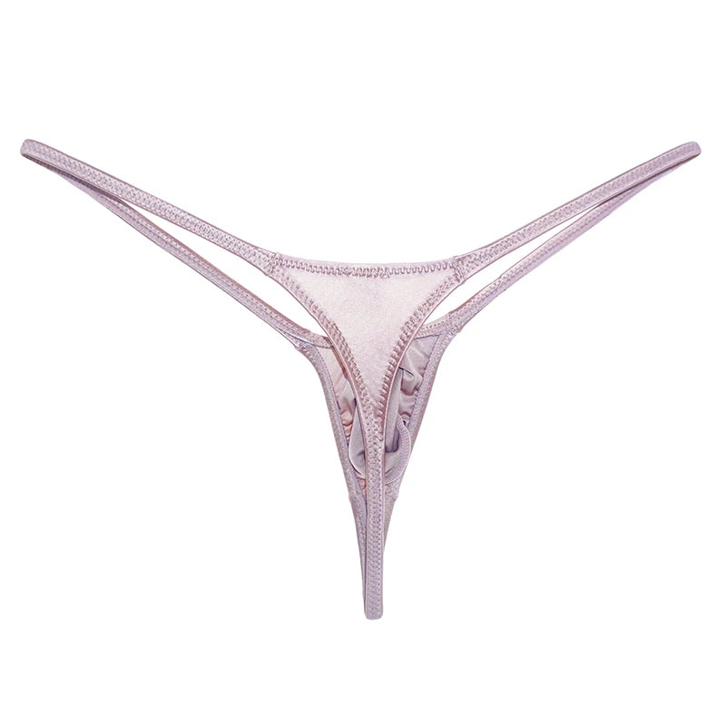 YAULAANG Sexy Herren Glanz Gay Unterwäsche Öliger G-String Tanga Glänzend niedrige Taille Hohe Elastizität Herren Dessous