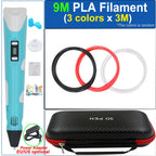 Kinder 3D-Stift 3D-Zeichnung Druckstift mit LCD-Bildschirm Netzteil 200M PLA Filament Spielzeug Kinder Weihnachten Geburtstag DIY Geschenk