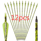 Toparchery 31,5 Zoll Mischcarbonpfeile ID 6,2mm Kunststofffedern Outdoor Ziel Jagd und Schießen