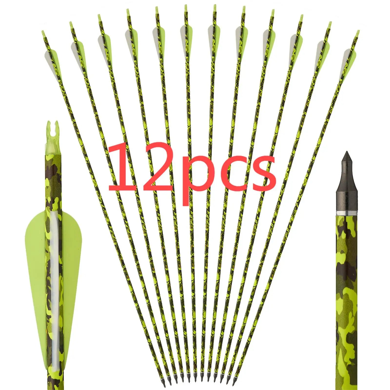 Toparchery 31,5 Zoll Mischcarbonpfeile ID 6,2mm Kunststofffedern Outdoor Ziel Jagd und Schießen
