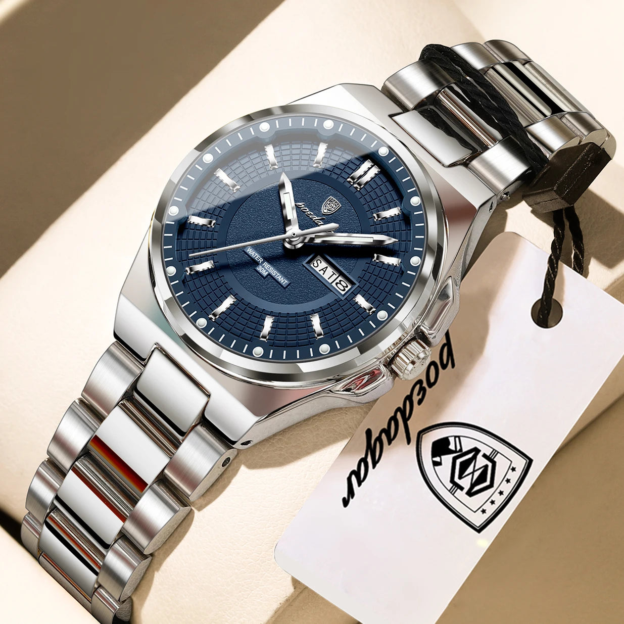 POEDAGAR Fashion Damen-Armbanduhr, Top Elegant, Woche, Datum, Damen-Uhr, Quarz, Edelstahl, Leuchtend, Wasserdicht, Damenuhren, Reloj