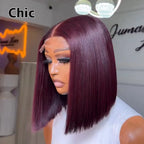 260 % Dichte Echtes HD 5x5 Lace Closure Perücken Super Double Drawn Vietnamesisches Echthaar Kurze BOB Perücke Klebstofffreie Pre-Plucked Lace Perücke