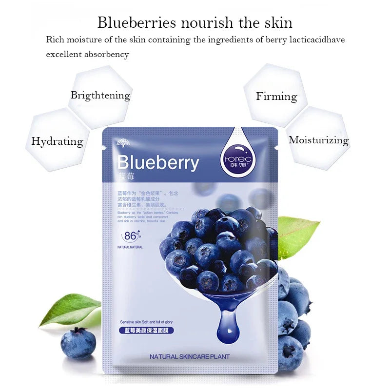 20 Stück natürliche Pflanzen-Gesichtsmaske Feuchtigkeitsspendend Öl-Kontrolle Anti-Aging Frucht Aloe Koreanische Tuchmaske Schönheit Hautpflegeprodukte