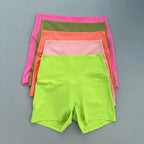 Sexy einfarbige Damen-Fitness-Sportshorts, hohe Taille, athletische Yoga-Shorts, Bein-Radfahren, umfassendes Training, Jogging, Squat-Proof