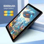 Android 15 Tablet, 10,0-Zoll-Bildschirm, Quad-Core-Prozessor, 12 GB RAM (3 GB+9 GB), 64 GB Speicher, 2MP+8MP Dual-Kameras, 6000 mAh