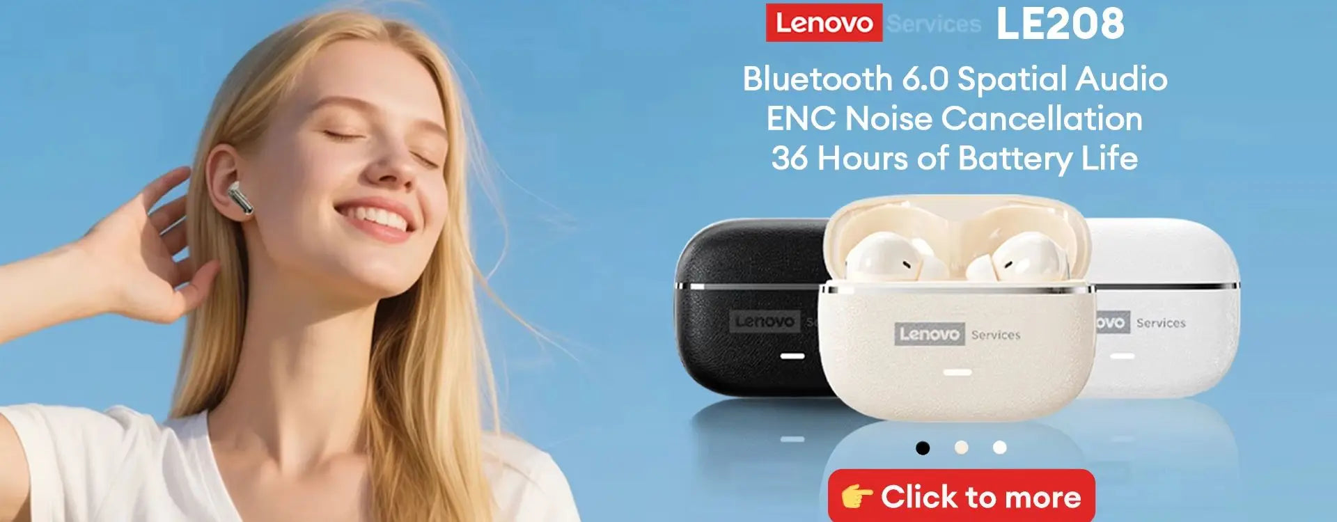 Lenovo LE503 OWS Kabellose Ohrhörer Bluetooth V6.0 Open-Ear Kopfhörer ENC Geräuschunterdrückung Earbuds Wasserdicht Lange Akkulaufzeit