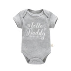 Schwangerschaftsverkündung Hallo Papa, ich kann es kaum erwarten, dich kennenzulernen Neugeborenes Baby Mädchen Kurzarm-Strampler Weicher Baumwoll-Body Strampelanzug