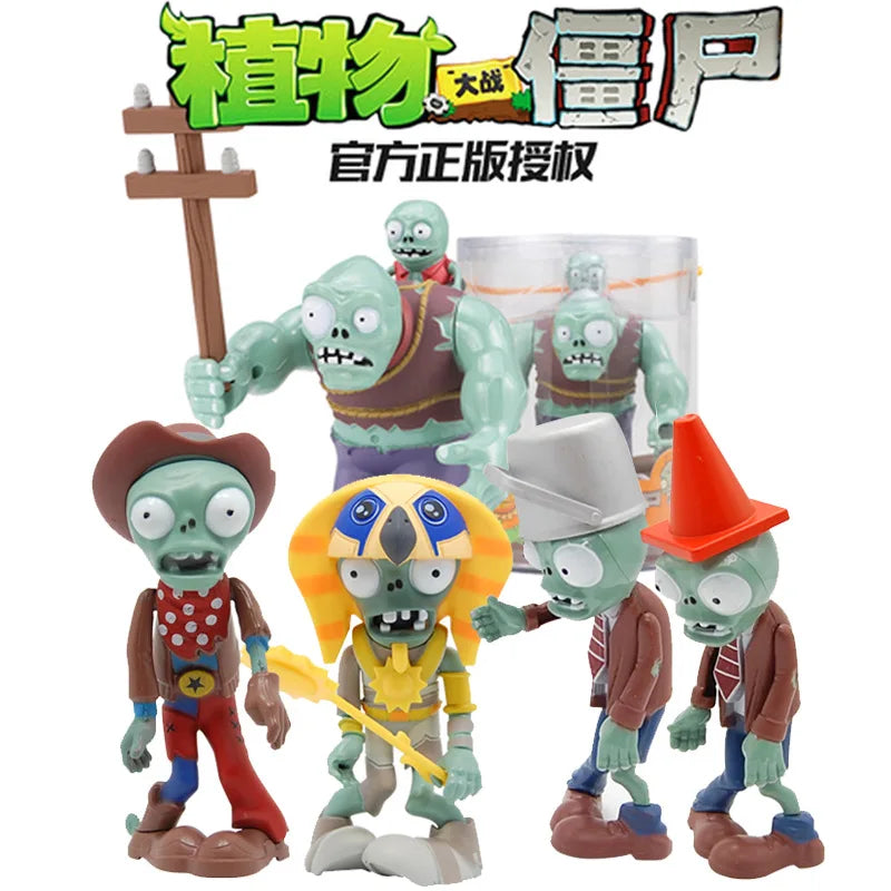 PLANTS VS ZOMBIES Verrückter Dave Spiel Actionfigur Straßensperre Eimer Totengräber Zombie Modell Puppe Kinderspielzeug Kindergeschenke