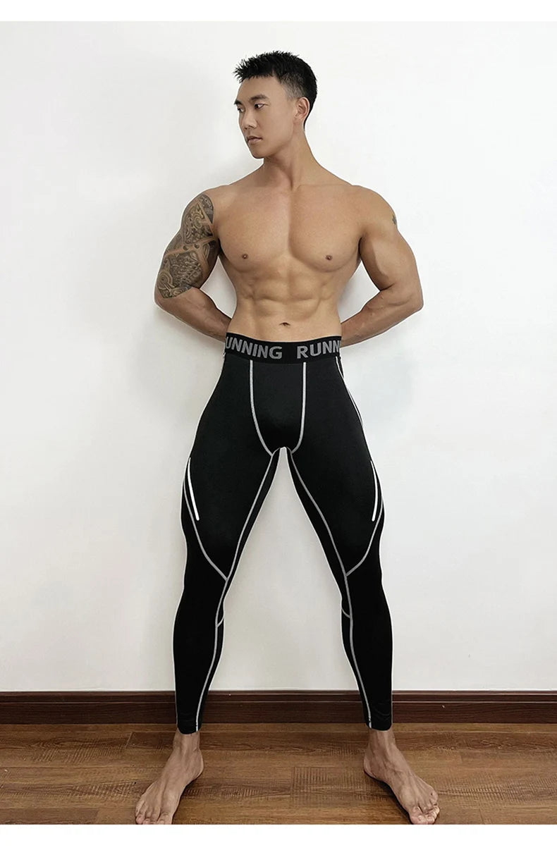 Herren Eng Anliegende Kompressionshose Schnell Trocknende Sportbekleidung Lauftights Herren Leggings Fitness Training Sexy Sport Gym Leggings