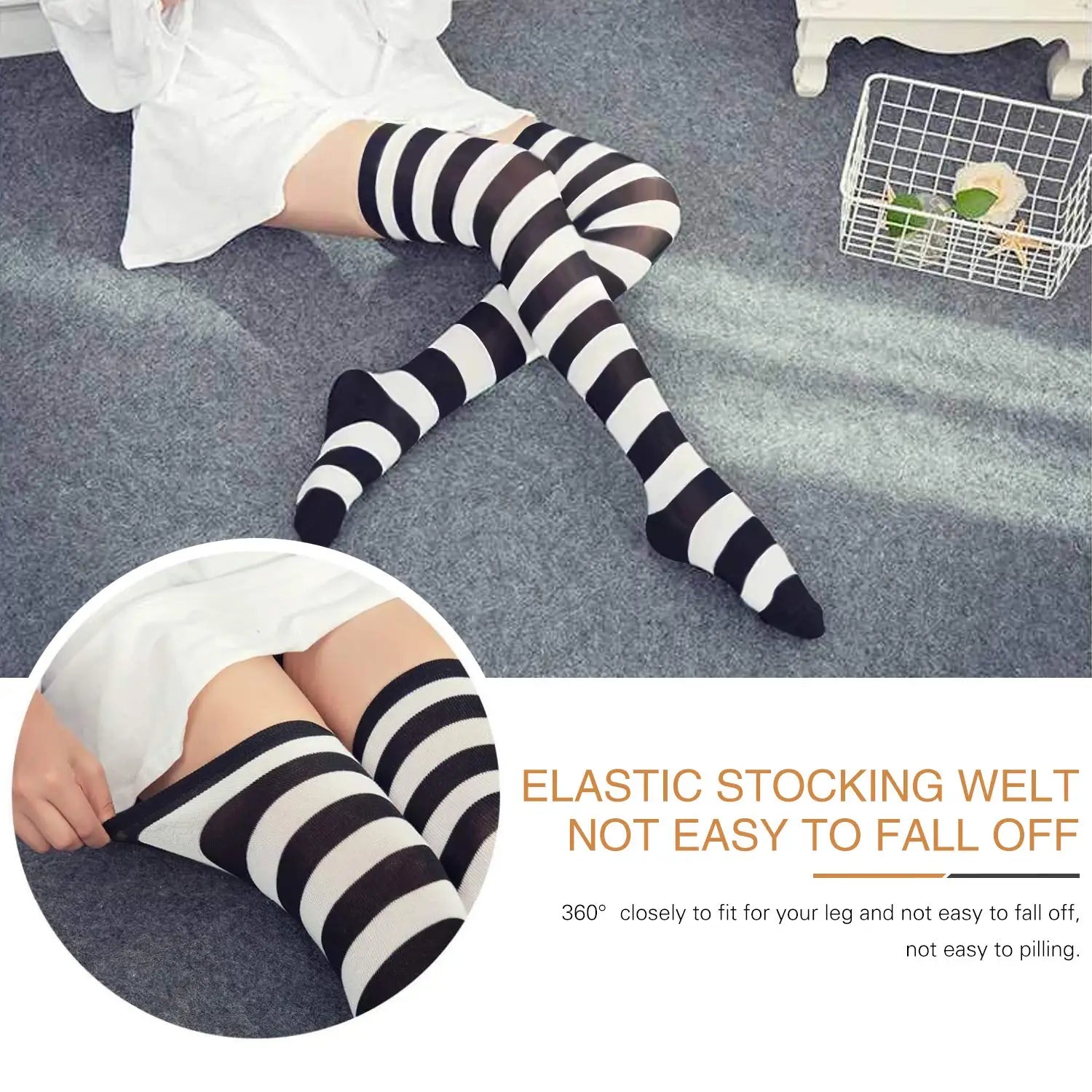 Farbige gestreifte Strümpfe Japanische Overknee-Socken Mode Frauen Warmhalten Socken Sexy Schlanke Lange Socken Strumpfwaren JK Cosplay Lolita Y2k