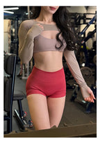 TKITK Shorts Nahtlose Yogahosen Damen Fitness Outfits Shark Bite Shorts für Fitnessstudio Laufen Radfahren Leggings