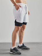 Herren-2-in-1-Lauf-Workout-Shorts mit Druck, Christian Gym Athletic Performance Shorts mit Handytasche und Handtuchschlaufe, Activewear