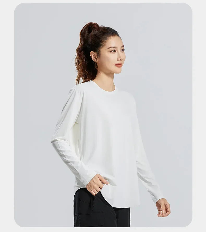 STOUREG Yoga Cover Up, atmungsaktive Sportbekleidung, lockeres Fitness-Shirt, Sport-Tops in großen Größen, kühlendes Sommer-T-Shirt