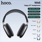 hoco Over-Ear Bluetooth 5.4 Kopfhörer Sport Kabellose Ohrhörer Headsets mit Mikrofon für Telefonate Stoff-Ohrpolster