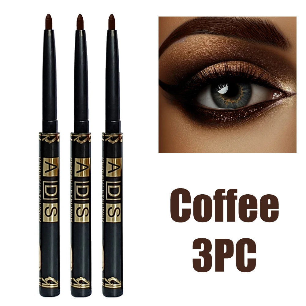 2 Stück wasserdichte schwarze braune Eyeliner-Stifte – wischfest, langanhaltend & anfängerfreundlich, glatt, hochpigmentiertes Punk-Augen-Make-up