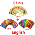 30-165 Stück Gold Pokemon Bunte Kartenset Schwarz Vmax Vstar Silber GX Box Pikachu Carta Glurak Deutsch Französisch Spanisch Spielkarten