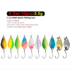 7/9/10 Stück Forellenköder 2,5g/2,6g/3g/3,2g/3,5g/5g Metalllöffel Angelköder Wobbler Casting Jigging Angelzubehör Pesca Döbel
