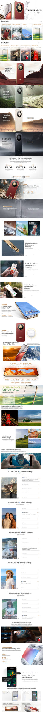 HONOR X9d Globale Version Smartphone 6,79" Display, AMOLED, 8300mAh Akku 108MP Kamera NFC Mobiltelefon