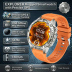 Smartwatch für Herren GPS Offline-Karten 2G ROM 10ATM Wasserdicht Herzfrequenz Tauchen Skifahren Wandern Robuste Smartwatch für Damen und Herren