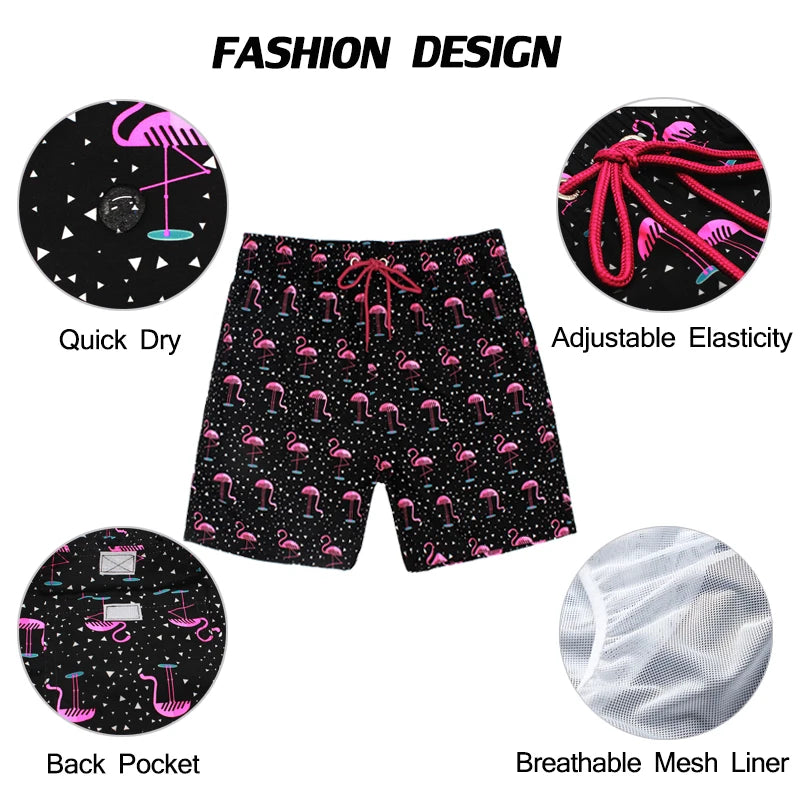 DATIFER Herren Sport-Badeshorts im neuen Stil Polyester-Druck Fitness-Badehose Surfen Badehose Badebekleidung