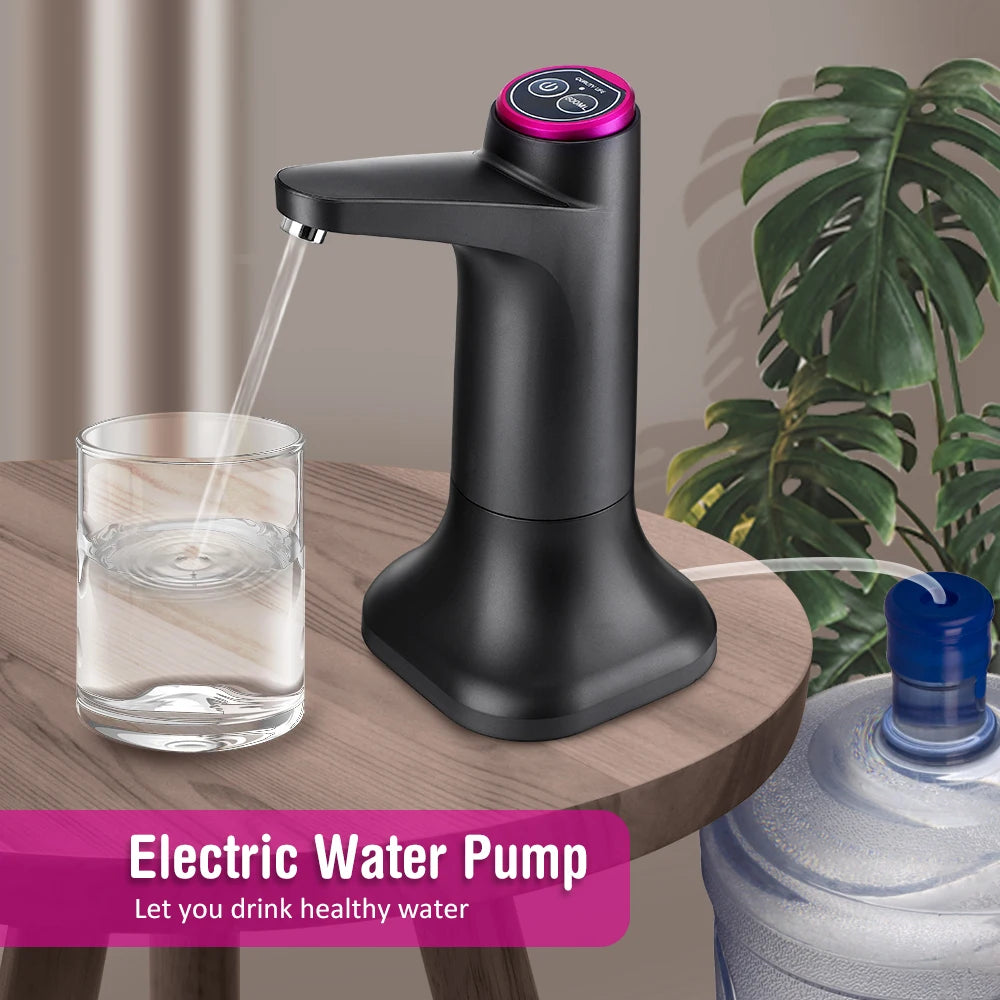 Automatischer Wasserspender, elektrische Wasserpumpe, Tastensteuerung, USB-Ladefunktion, tragbar für Küche, Büro, Outdoor, Getränkespender