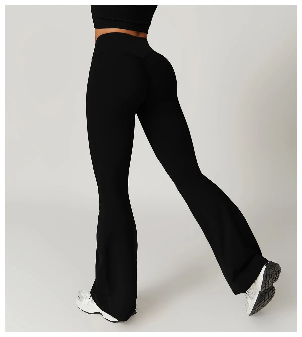 Crossover Flare Yoga Leggings für Damen High Waist V Cross Schlaghose Bauchkontrolle Yogahose Weites Bein Fitness Leggings