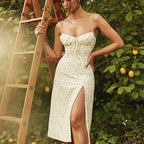Damen elegantes geblümtes Bodycon Strandkleid Streetwear langes Kleid 2024 Sommerkleidung Großhandel für Unternehmen