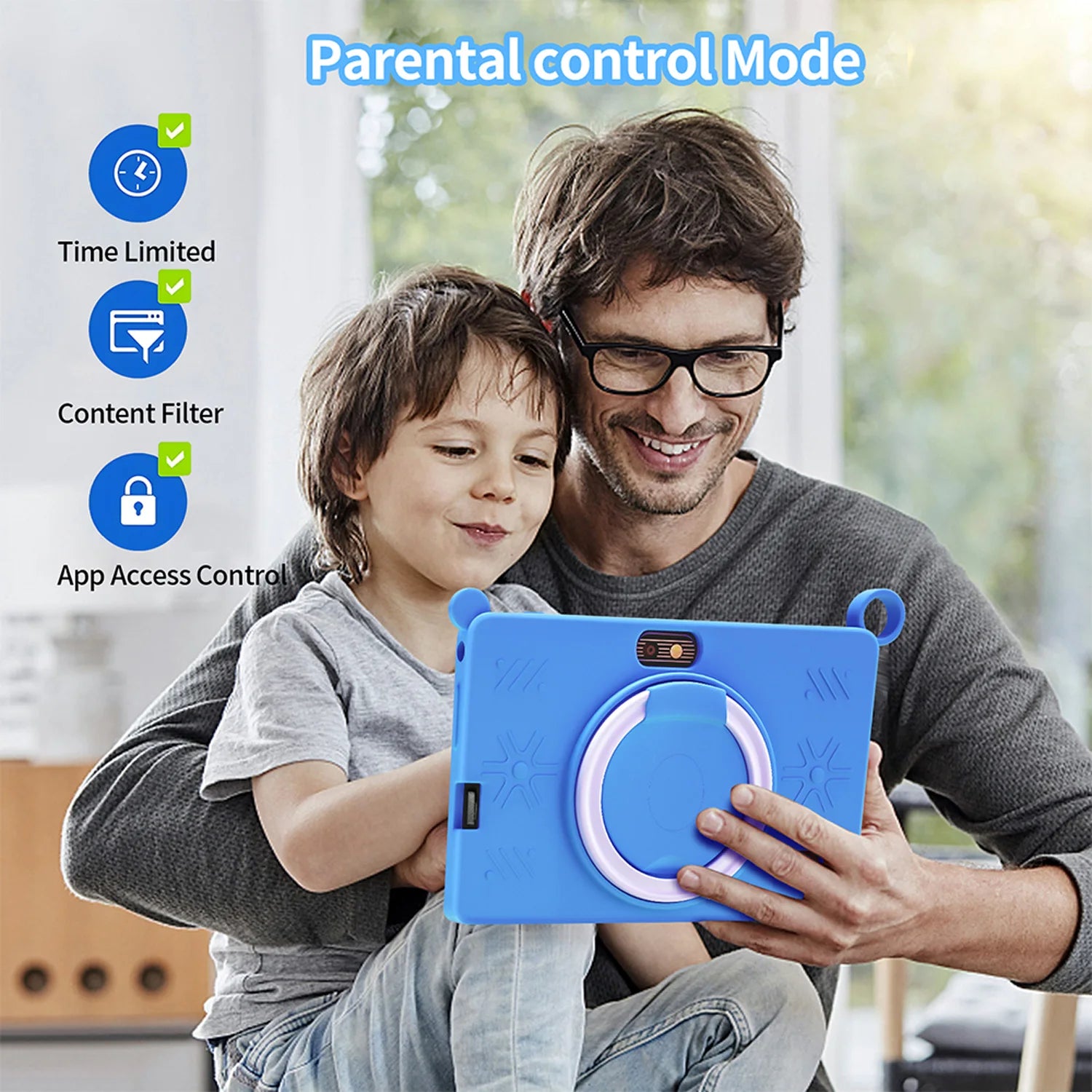 Neue globale Android Version 7 Zoll Tablets Quad Core 4GB+64GB ROM 5G WiFi Google Kids Tablets Tragbare kindersichere Schutzhülle