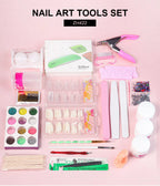 Nagelacrylpulver und Flüssigmonomer Nagelkunstdekoration für Maniküre-Set-Kit Kristall Nagelflitter 3D Nagelspitzen Schnitzwerkzeuge