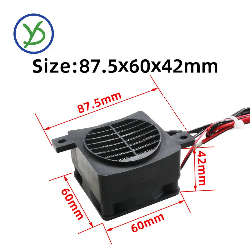 12V 24V 48V 110V 220V PTC Heater 50~400W Ceramic Thermostatic Insulated Heater With Fan Pet Insulation Incubator Electric Heater