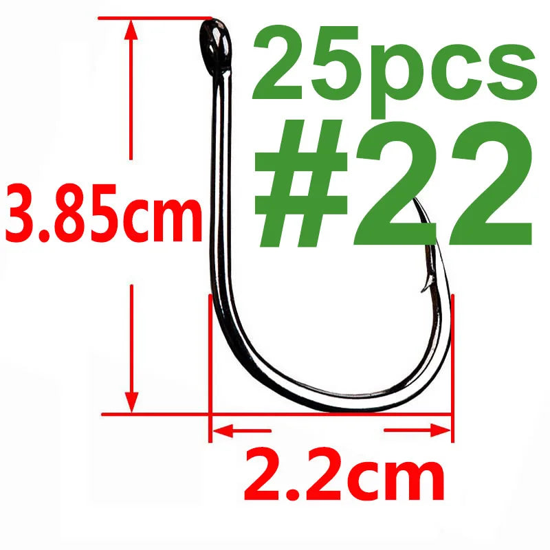 100/50/25 Stück Iseama Karpfenangelhaken, Offset Circle Hook, Einzel-Fliegenangelhaken, Widerhaken, Meeresangelhaken, Zubehör