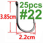 100/50/25 Stück Iseama Karpfenangelhaken, Offset Circle Hook, Einzel-Fliegenangelhaken, Widerhaken, Meeresangelhaken, Zubehör