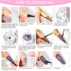 8pc MTSSII Acrylic Powder Nail System Set Clear Nude Pink Monomer Liquid Set With Nail Brush For Nails Extension Carving Flower