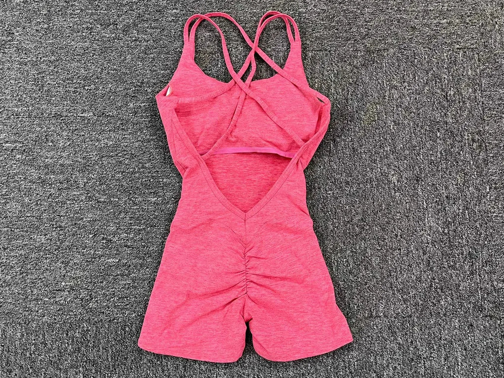 Gepolsterter Activewear Gym Yoga Bodysuit Damen Fitness Kleidung Damen Workout Weibliche Sportoutfit Anzüge Trainings Jumpsuit