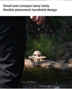 Tragbare Campinglaternen Retro Hängezeltlampe Wasserdichte Dimmbare Campinglampe 1200mAh für Wandern Angeln Notfalllaterne