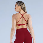 AYBL Yoga Set Nahtloses Yoga-Set 2-teilig Damen Workout Set Scrunch Leggings Rückenfreier Sport-BH Fitness-Top Gym-Hose Kleidung