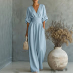 Einfarbige lässige weite Jumpsuits für Damen 2026 Sommer Elegante Overalls Damen Jumpsuits und Rompers Bodysuit Damenbekleidung