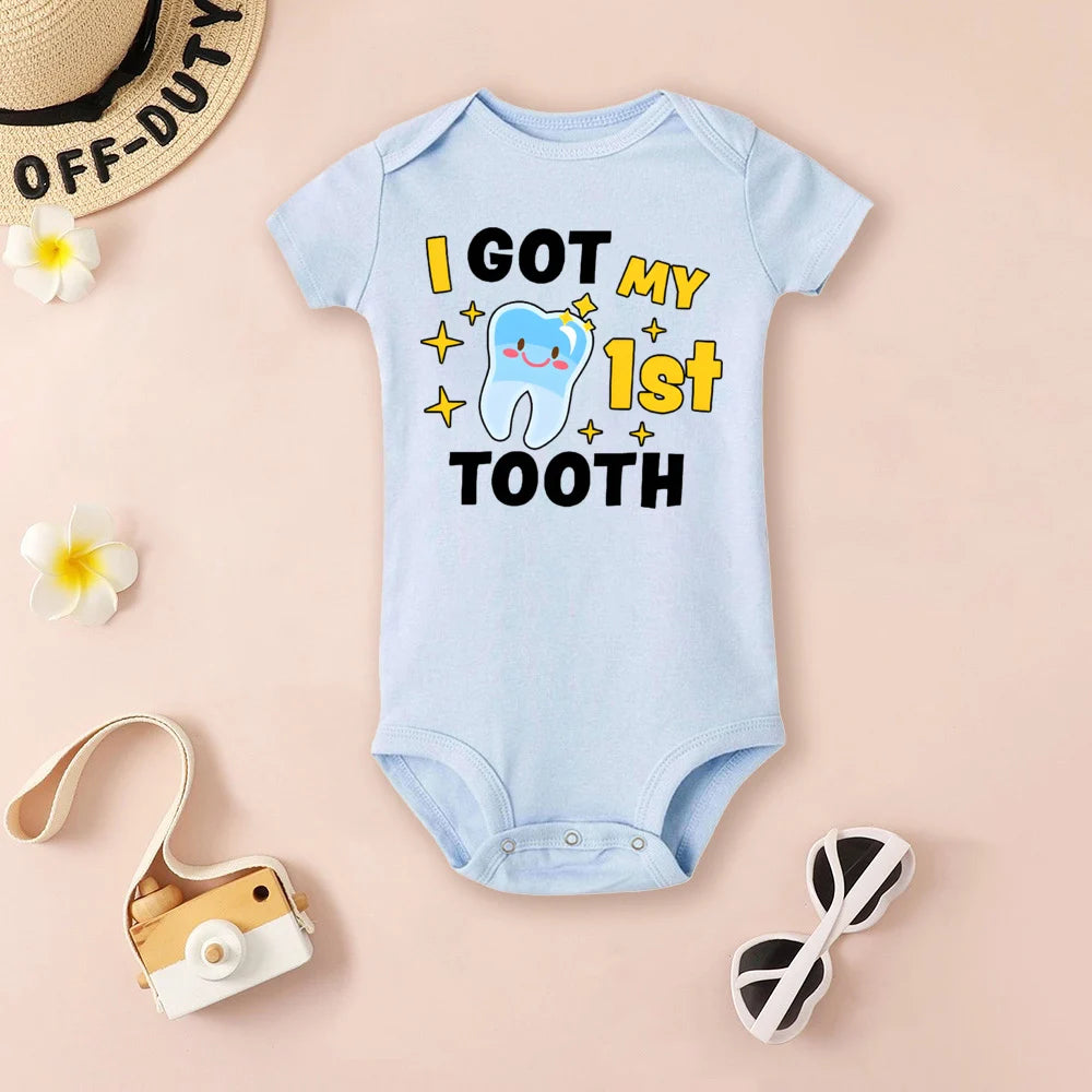 Mein erster Zahn Strampler Baby Body Baby Outfit Babyparty Geschenk Kinder Schwangerschaftsgeschenk für Mama