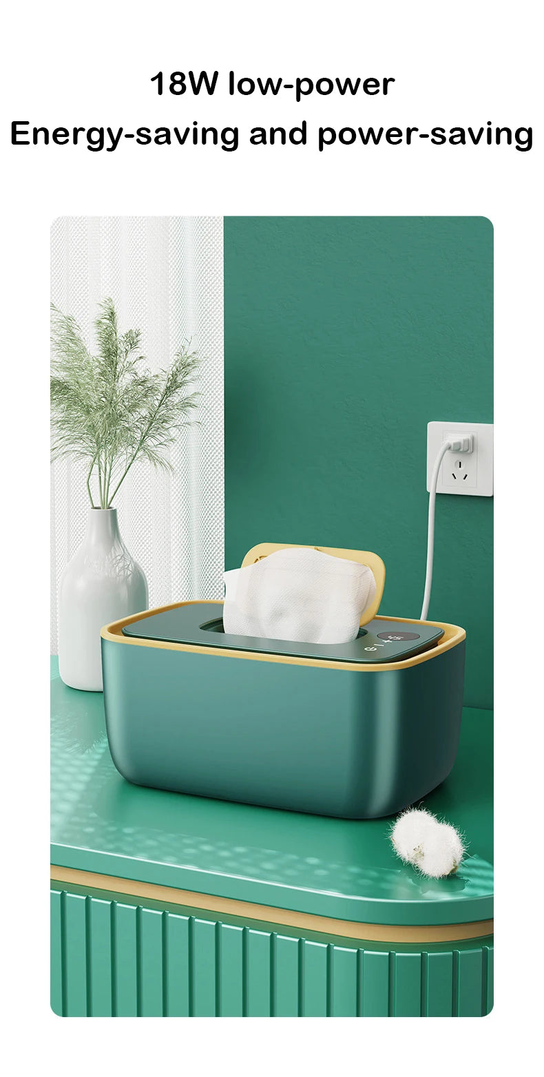 DMWD Electric Baby Wet Tissue Dispenser Paper Case Napkin Heating Storage Box Warmer Temperature Control Thermostat Wipes Heater