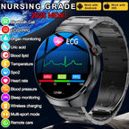 2025 Neue Smartwatch für die Krankenpflege: Blutsauerstoff, Blutfett, Harnsäure, EKG+PPG, Körpertemperatur, Bluetooth-Anruf, Gesundheits-Smartwatch