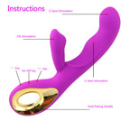 Für Frauen geeignet 2-in-1 Vibrator 10 Frequenzen Dildo für Frauen Vaginal-Klitoris-Saugvibrator Masturbator Erotikartikel
