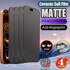 Vollflächiger matter Blickschutz für iPhone 15 17 16 Pro 13 12 11 14 Pro Max 8 7 Plus 16e Air SE XS X XR Anti-Spionage-Folie