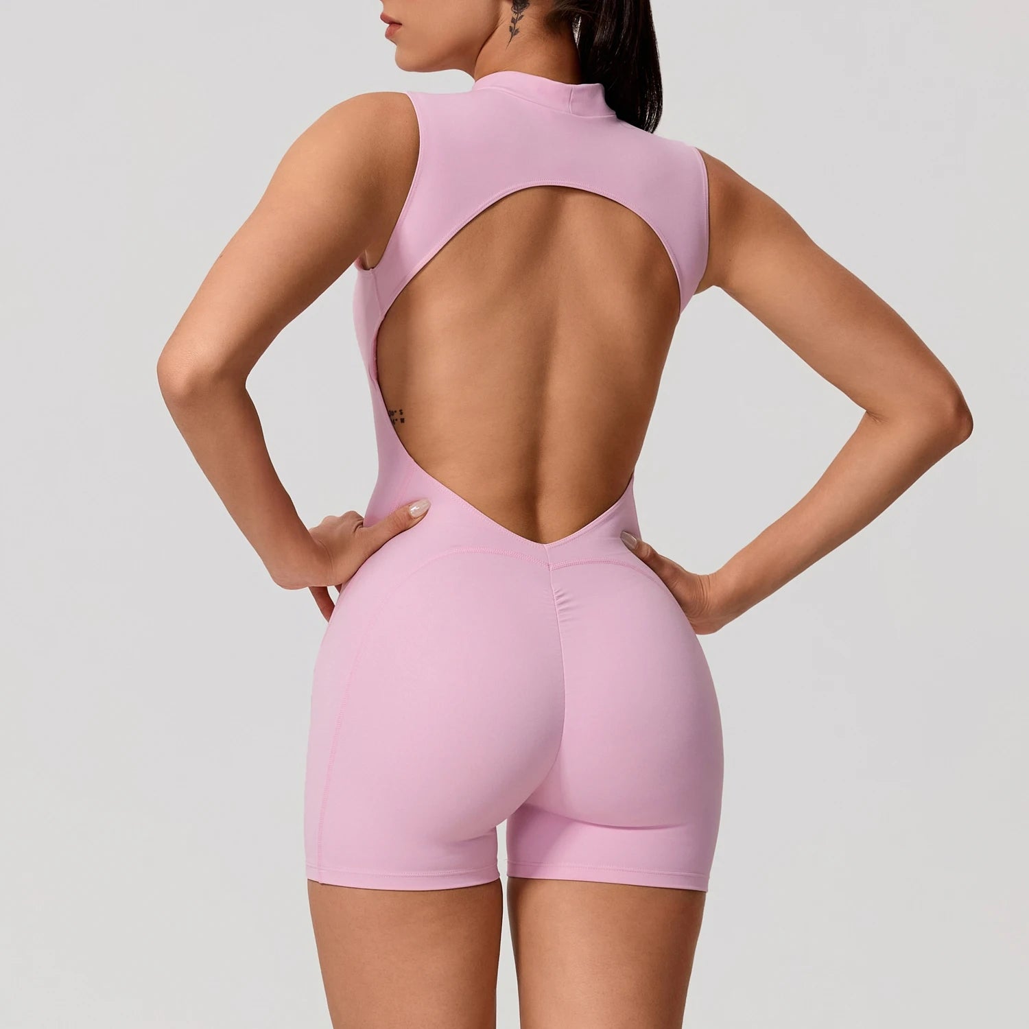 Hearuisavy Summer Sports Overalls Women Gym High Stretch Sleeveless Yoga Bodysuit Running Push Up Butt-Lifting Fitness Jumpsuit