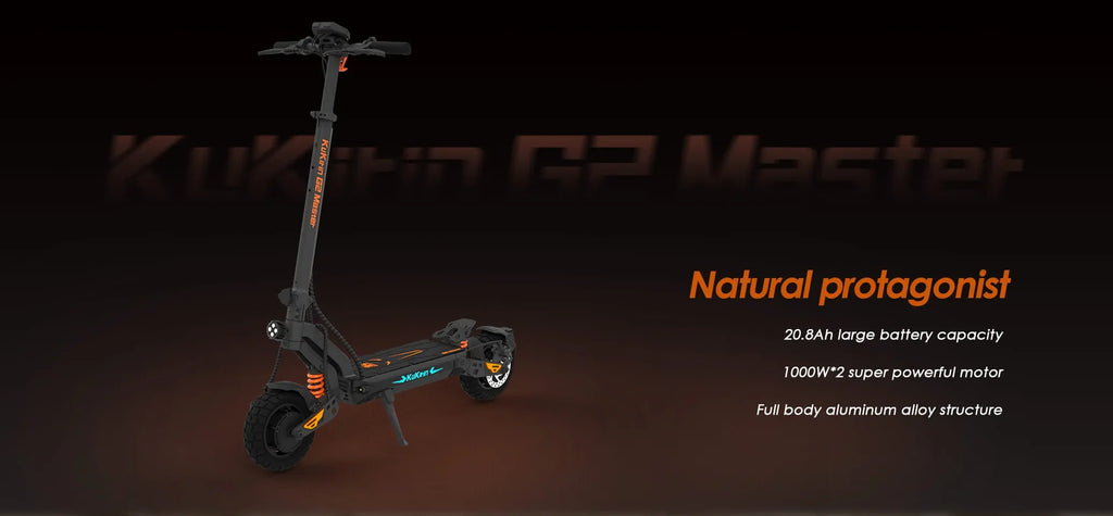 KuKirin G2 Master Elektroroller 1000W*2 Doppelmotor 52V 20.8Ah 60km/h Höchstgeschwindigkeit Scheibenbremse vorne und hinten Hydraulischer Stoßdämpfer