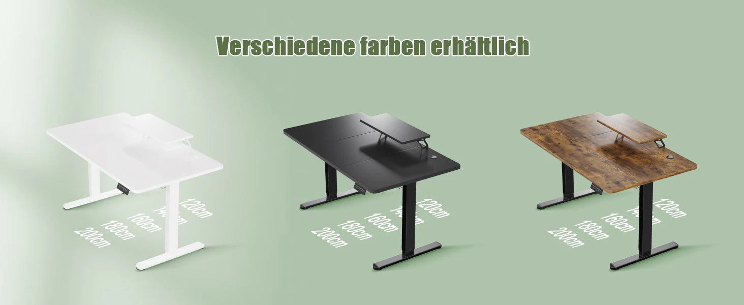 Devoko elektrischer höhenverstellbarer Schreibtisch 120 × 60 cm mit Monitorständer Ergonomischer Sitz-Steh-Schreibtisch (Weiß)