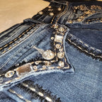 Low Waist Diamond Stickerei Slim Fit Harajuku Style Denim Jeans Trendige Streetwear für Hot Girls Cross-Border Mode