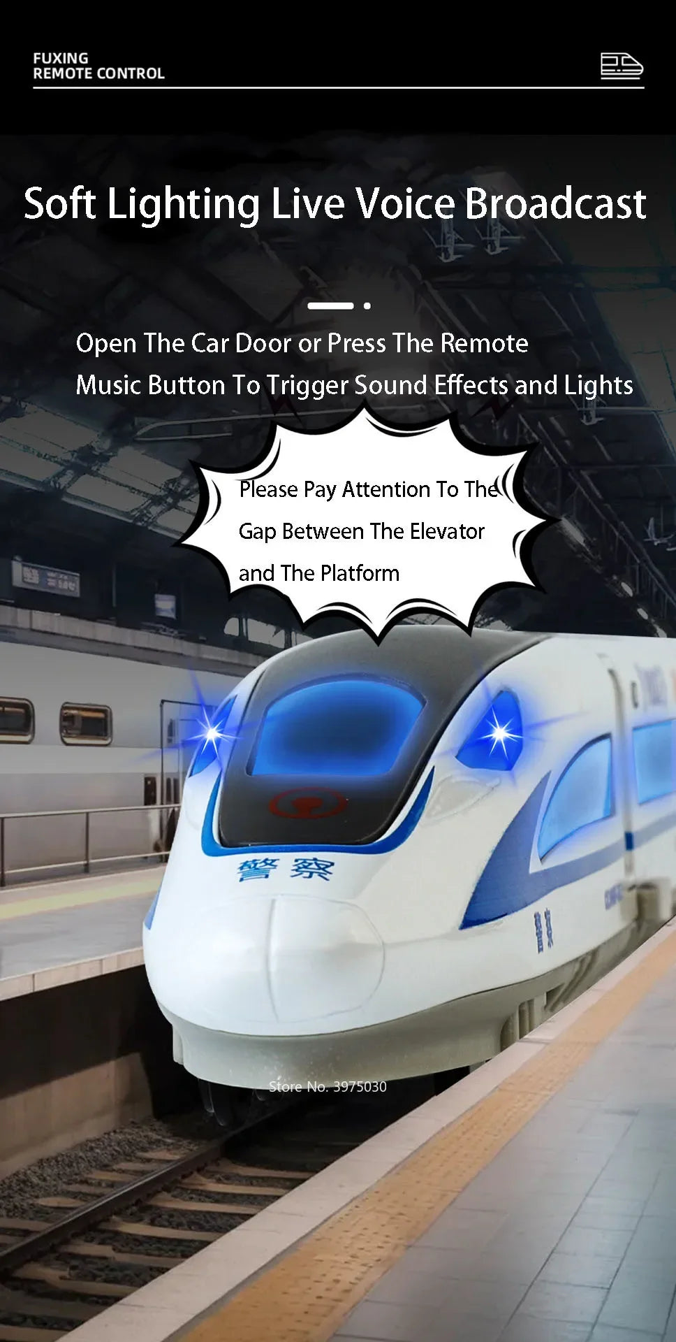 1:60 Maßstab FuXing Hochgeschwindigkeitszug Spielzeugauto Modell Sound Licht Fernbedienung Elektrische Simulation Zugmodelle Ornamente Geschenke