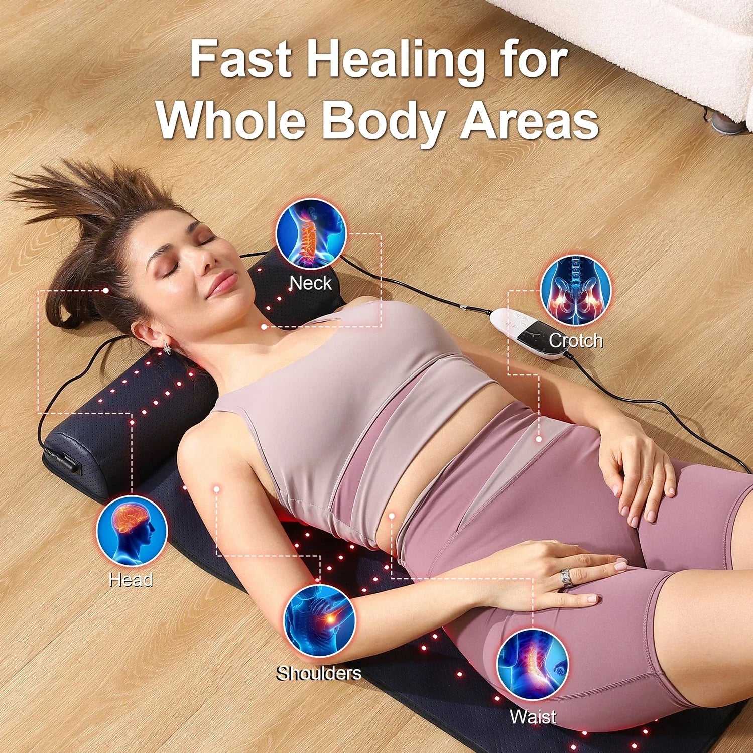 Rotlicht-Therapiematte mit Ferninfrarot-Wärme 3D-Nackenstütze Professionelle Schmerzlinderung Massagematte für den Heim-Spa-Gebrauch Muskelentspannung