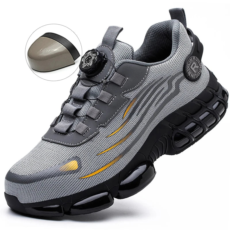 Unzerstörbare Stahlkappen-Sicherheitsschuhe Rutschfeste Abriebfeste Arbeitsschuhe Herren Robuster Bequemer Sneaker